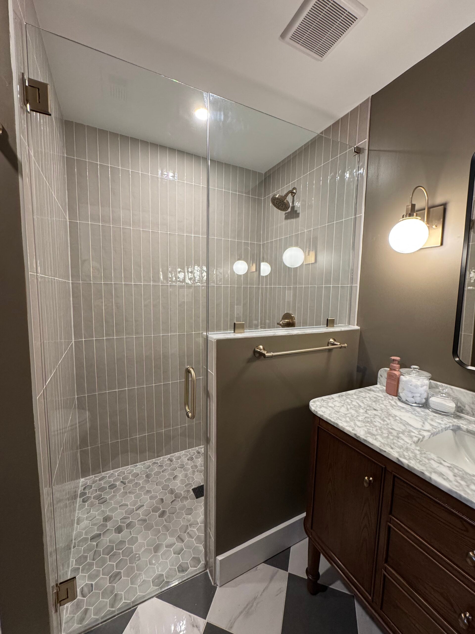 Custom shower and vanity remodel in Richmond VA by Precise Home Improvements